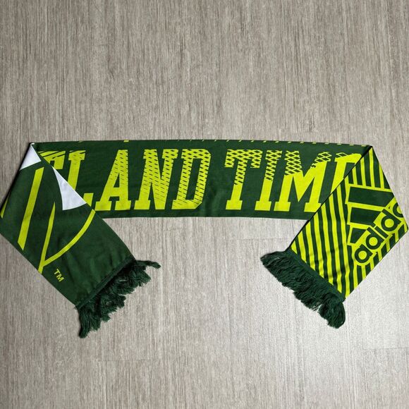 Portland Timbers Scarf Adidas Portland TIME Oregon PNW MLS Soccer Green Yellow - Picture 4 of 4